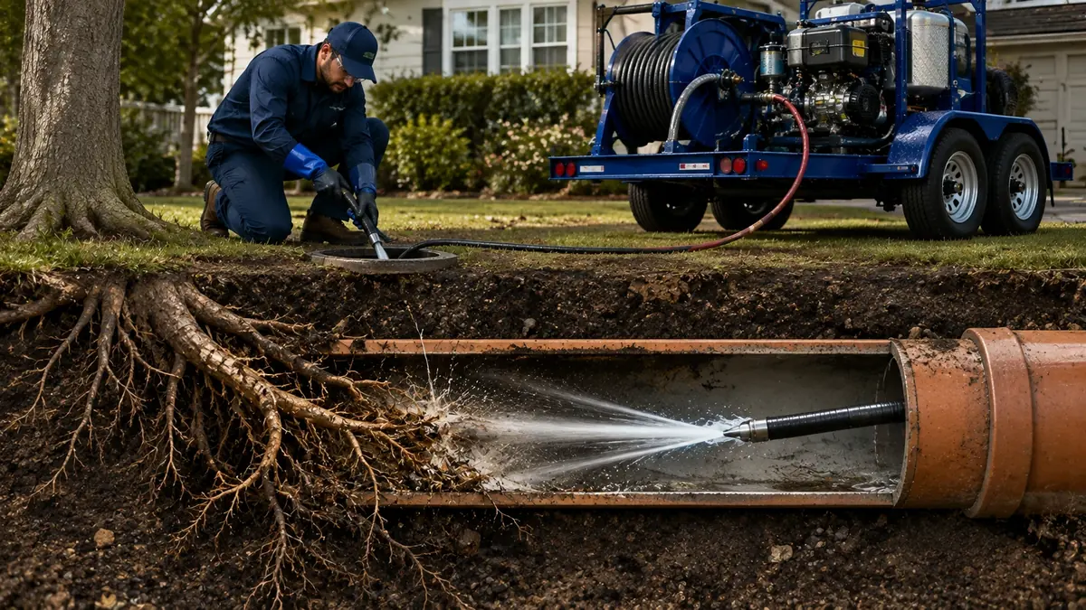 Tree Root Removal with Hydro Jetting in North Hollywood